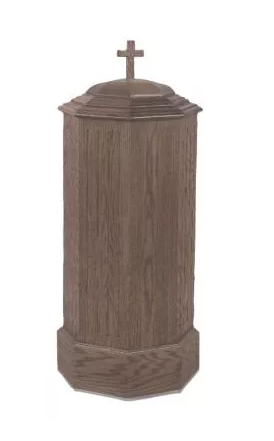 Graceful Waters Baptismal Font with 12” Stainless Steel Basin for Holy Water and Blessings