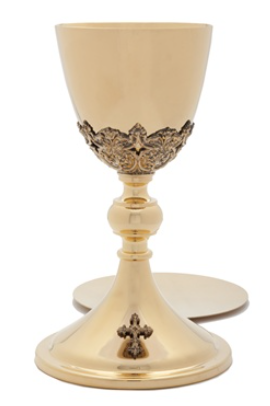24K Gold Plated High Polish Chalice with Filigree Cup and Ornate Cross – A Masterpiece of Sacred Elegance