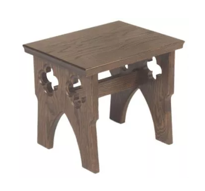 The Sacred Oak Server Stool for Liturgical Service, Reverent Worship, and Devotional Duties