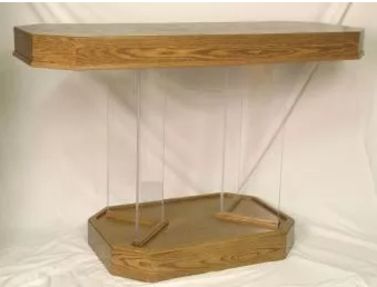 The Holy Communion Altar Table with Handcrafted Wooden Base and Sacred Lettering