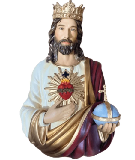 Sacred Reign: Christ the King Plaque with Radiant Heart