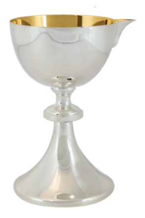 Silver-Plated Chalice with Gold-Lined Cup and Pouring Spout – A Blend of Functionality and Elegance