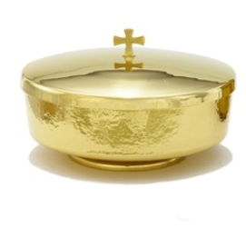 24K gold plated Hammer Texture Ciboria with Cover