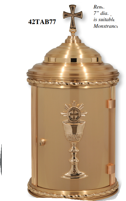 High Polish Finish Bronze Chalice Tabernacle | Relief Sculpted