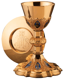 Twelve Apostles Gothic Style Chalice - 8 1/2" High x 4 3/8" Ø Cup