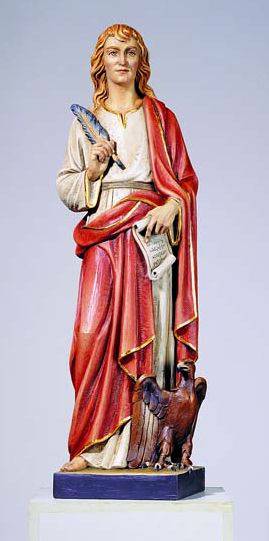 Hand Carved in Linden Wood or Fiberglass St. John Statue | Made in Italy