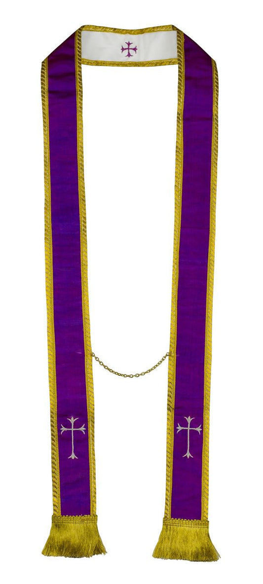 Confessional Stole Purple, made from 100% silk