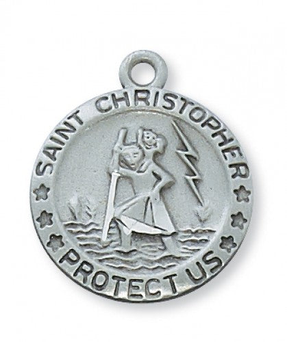 PEWTER ST CHRIS 18"CH&BX