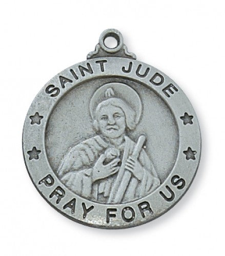 PEWTER ST JUDE MEDAL WITH 24"
