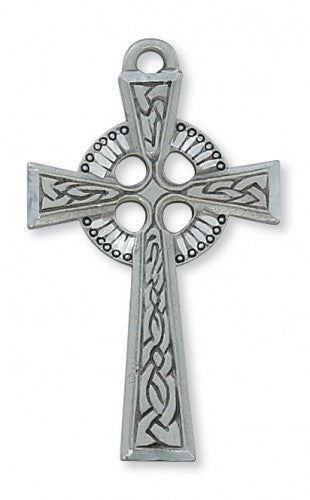 PEWTER CELTIC CROSS 24"CH&BX