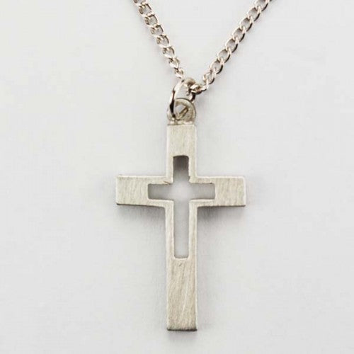 PEWTER CROSS 18" CH&BX