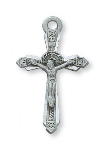 PEWTER CRUCIFIX 18"Chain and Box