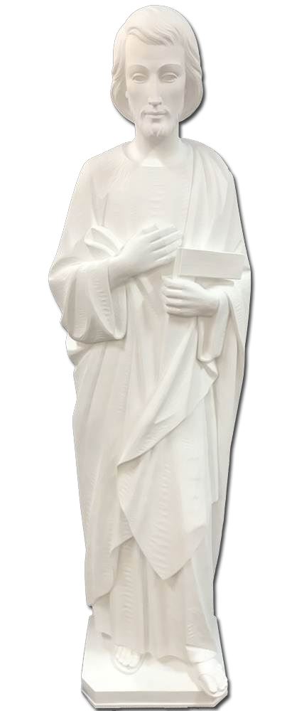 St. Joseph 5' Statue - White Marble Fiberglass | Made in Italy Demetz Art Studio
