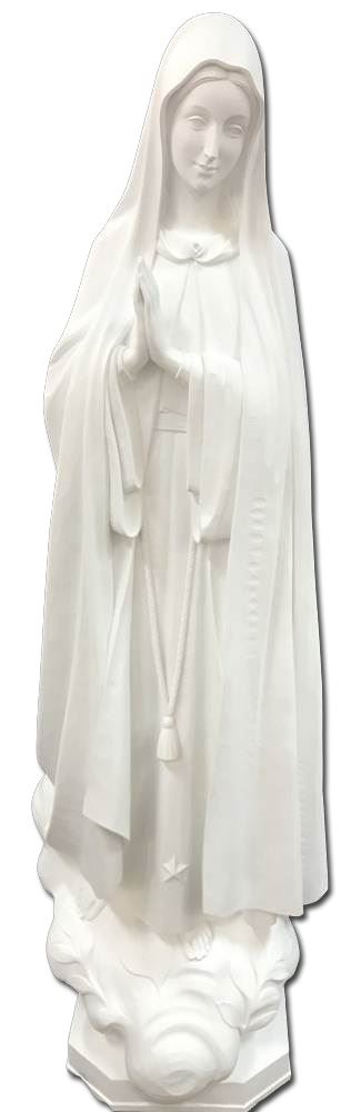 Our Lady of Fatima White Fiberglass Made in Italy 5' Statue - Demetz Art Studio