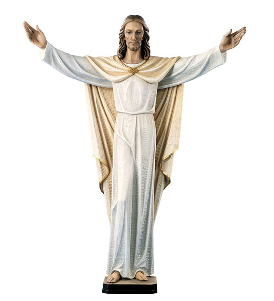 Hand Carved in Fiberglass Risen Christ Statue from Italy
