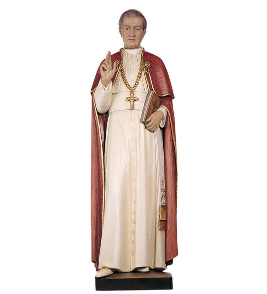 Hand Carved in Linden Wood Pope Pius X Statue | Made in Italy