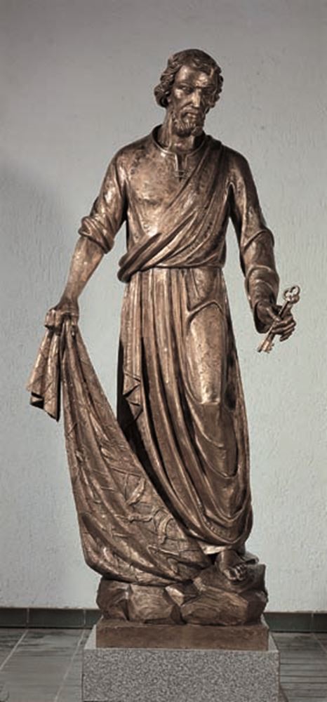 Cast in Bronze or Carved in Marble St. Peter the Fisherman | Made in Italy