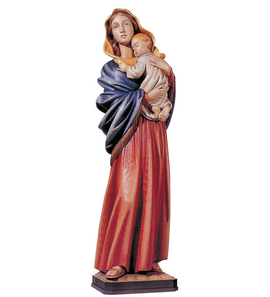 Hand Carved in Linden Wood or Fiberglass Madonna Della Strada "by Ferruzzi" Statue | Made in Italy