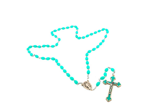 Blue First Communion Rosary 18-1/2''