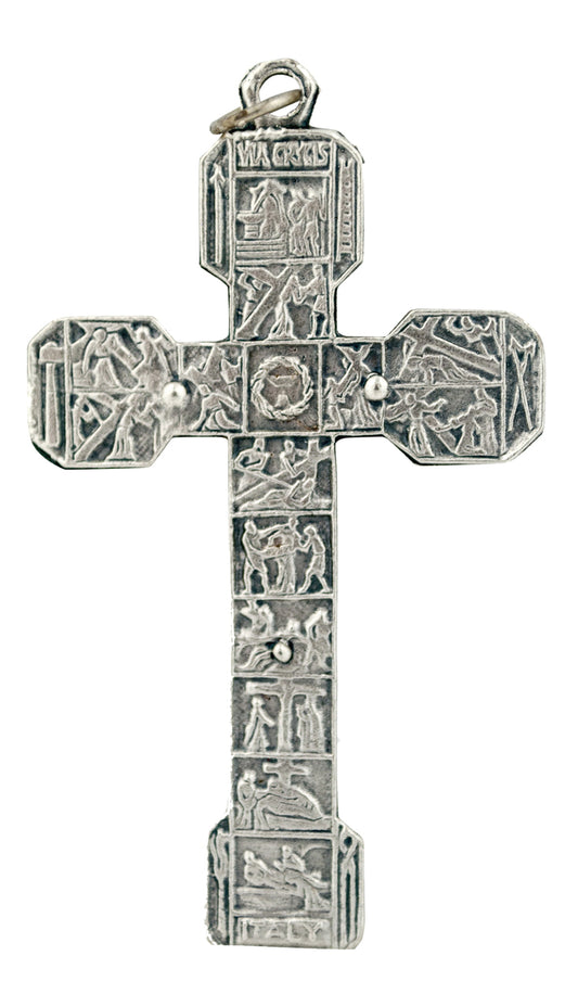 Catholic Four Evangelist Stations of the Cross Crucifix Pendant