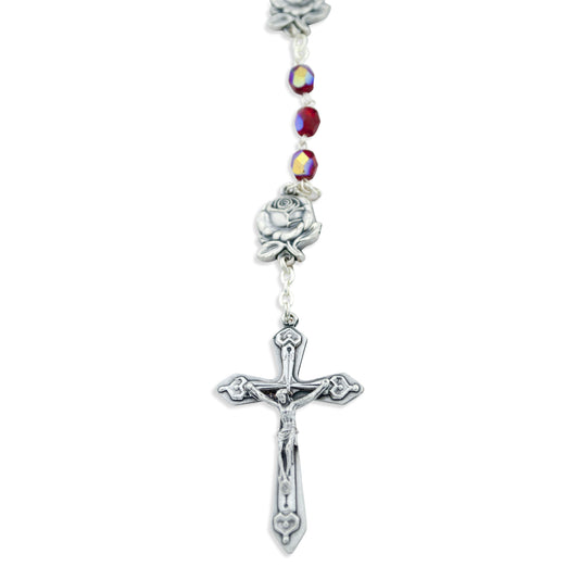 Immaculate Conception Catholic Rosary with Glass Beads (Red)