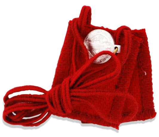 Authentic Catholic Scapular - 100% Wool (Red Passion Scapular)