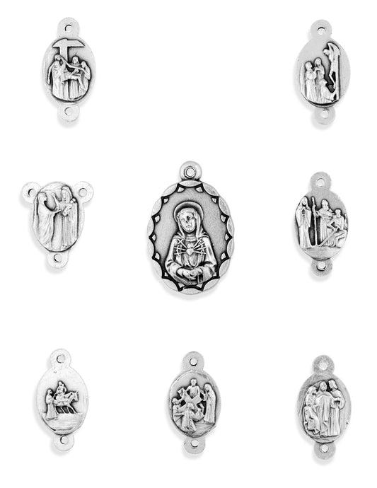 Seven Sorrows Rosary Medals - Complete Set