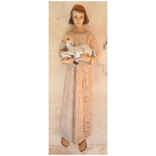 The Good Shepherd: Divine Protector – 36″ Wall Sculpture