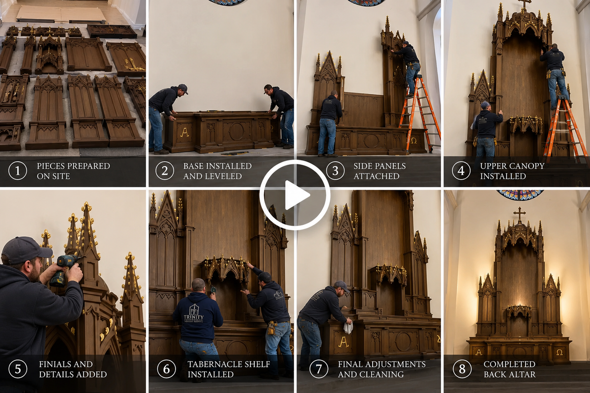 Custom Church Altar Design and fabrication, Let Trinity help Design your new project!