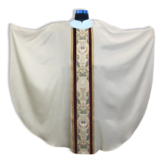 Theological Threads - Wine Velvet, w/Galloon Trim Chasuble