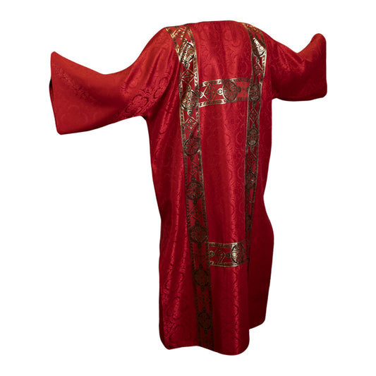Venerare - Damask Dalmatic, H Design, Red