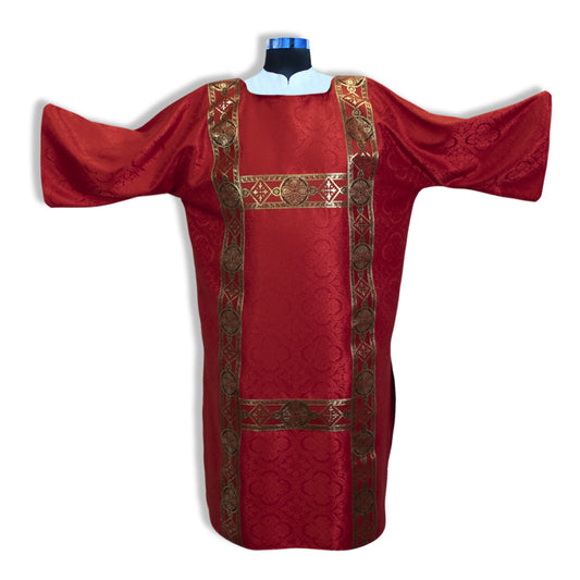 Venerare - Damask Dalmatic, H Design, Red