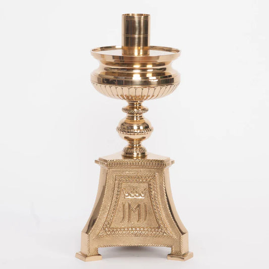 Short Altar Candlestick – 12" Brass Candlestick for Church Altars