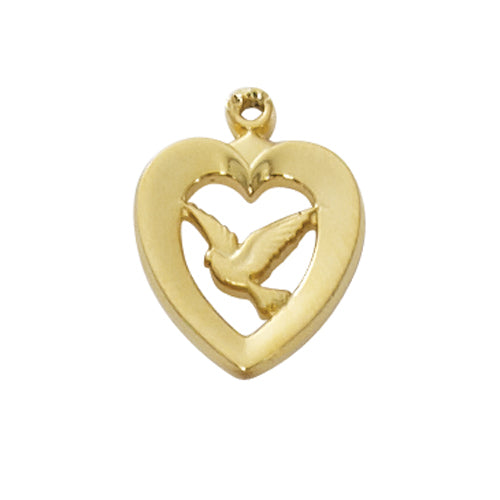 G/SS HEART W/DOVE, 18" CH & BX