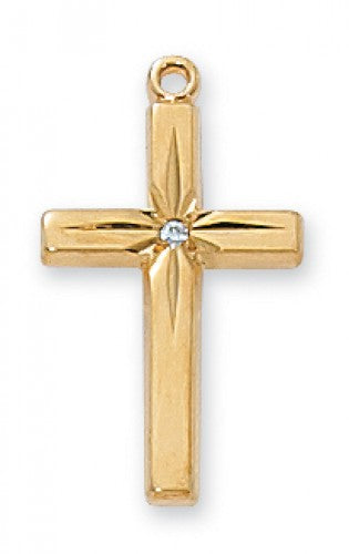 G/SS CZ CROSS 18CH & BX"