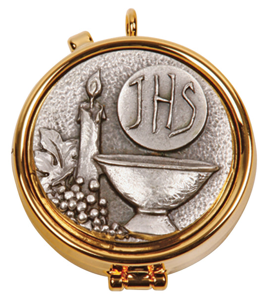 24k Gold Plated Eucharistic Host Cap, 7 Host Capacity, Ideal for Use with Burse