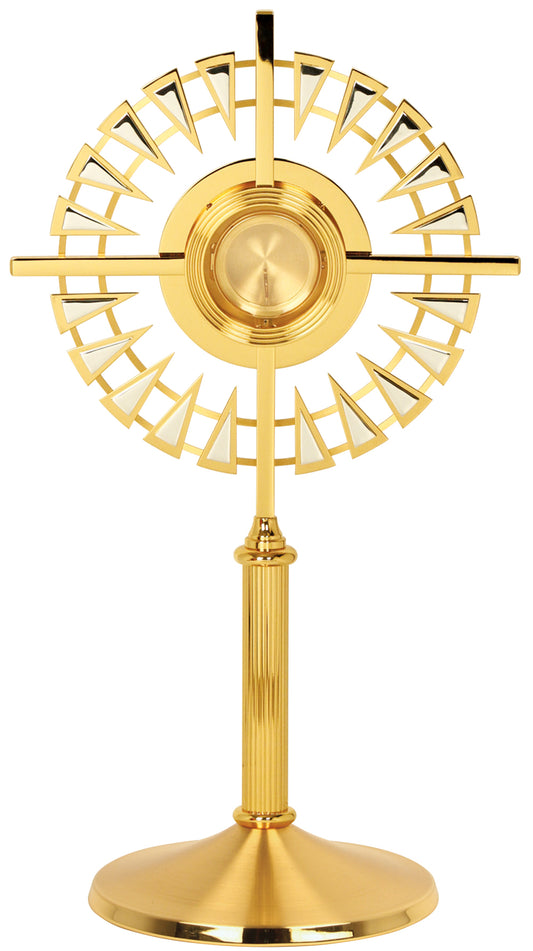 Exquisite 24k Two-Tone Gold-Plated Monstrance with Bright Silver Accents