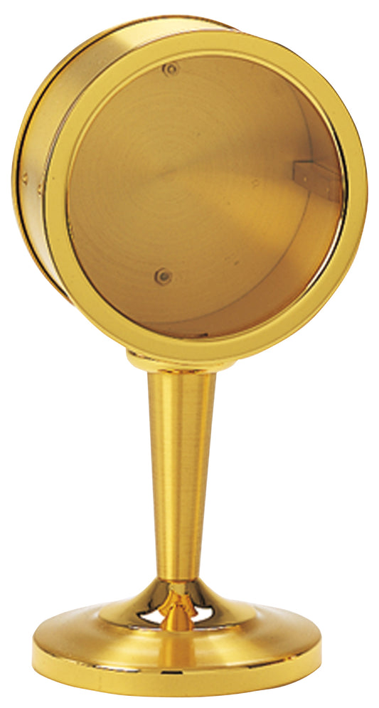 24K Gold Plated Relic Case with Silver Cross and Spacious Opening