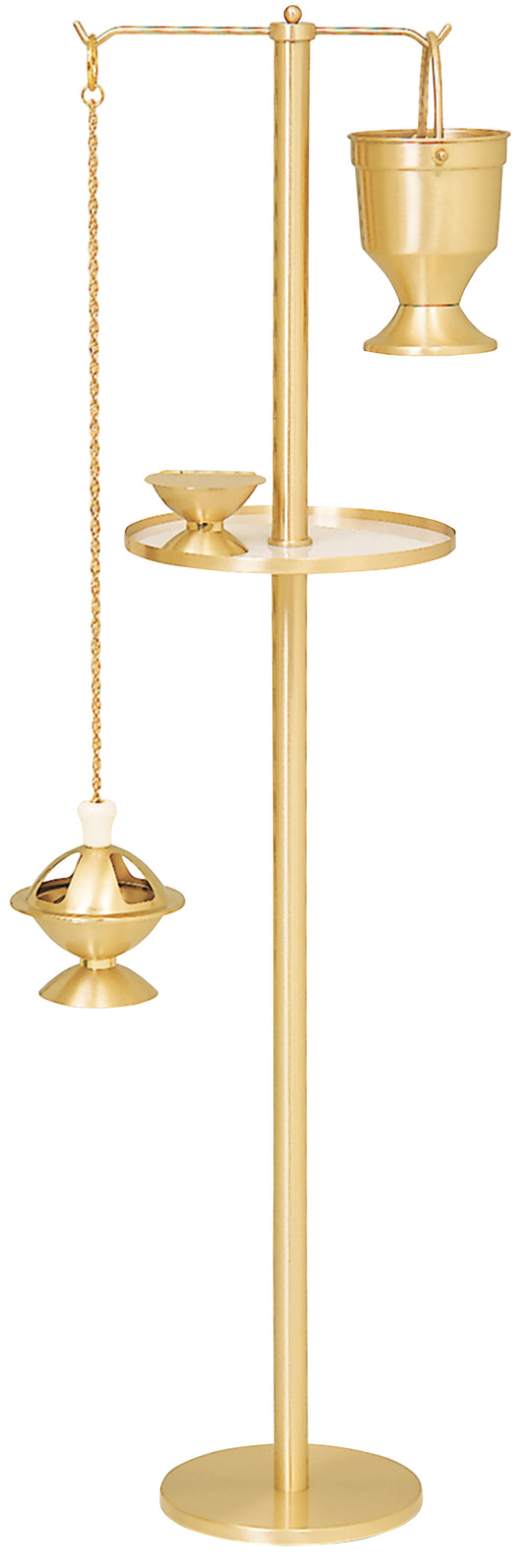 Solid Satin Bronze Pedestal with Tray for Funeral and Memorial Services