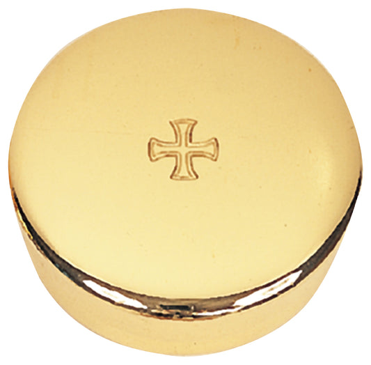 Elegant 24k Gold Plated Hospital Pyx with Slip-On Cover, 60 Host Capacity, Includes K-3085 Burse