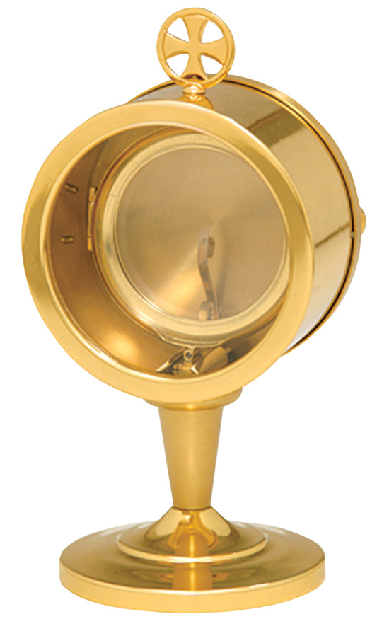 Timeless 24k Gold-Plated Monstrance with Secure Acrylic Luna for Eucharistic Adoration
