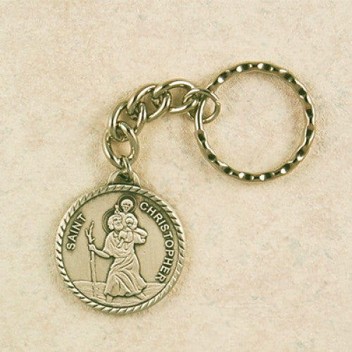 PEWT ST CHRISTOPHER KEYRING
