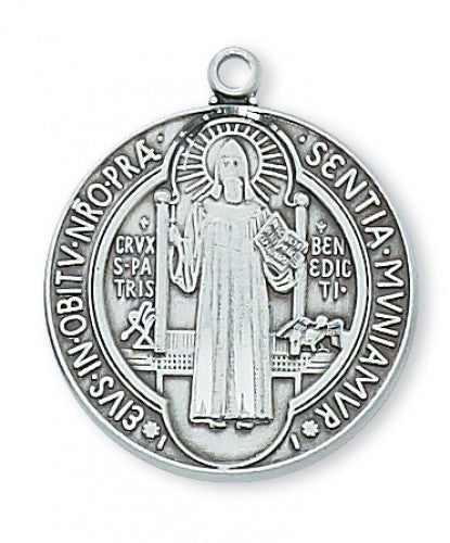 STERLING SILVER ST. BENEDICT 24 CH & BX"