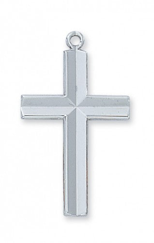 SS ENGRAVED CROSS 24 CHAIN"