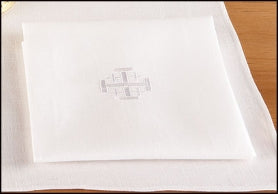 100% Linen Jerusalem Cross Lavabo Towel - 4/pk
