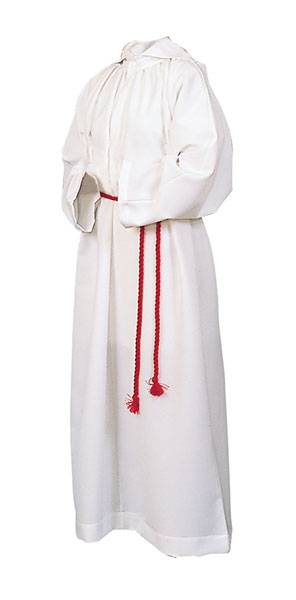 Monastic Deluxe Server Alb – 100% Polyester, No Hood, Medium Weight Liturgical Alb for Altar Servers -Medium