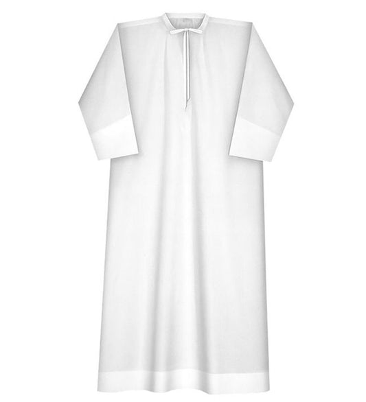 Abbey Brand 55 Traditional Alb – Classic White Liturgical Vestment for Clergy | Comfortable Fit | Easy-Care Fabric -X-Large