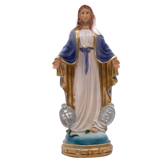Our Lady of Grace with Miraculous Medals 8"