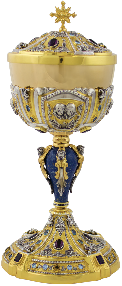 "Divine Elegance Chalice – Italian Craftsmanship with Amethyst Accents"