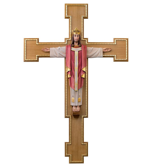 Hand Carved Colored Lindenwood Christus Rex Corpus from Italy